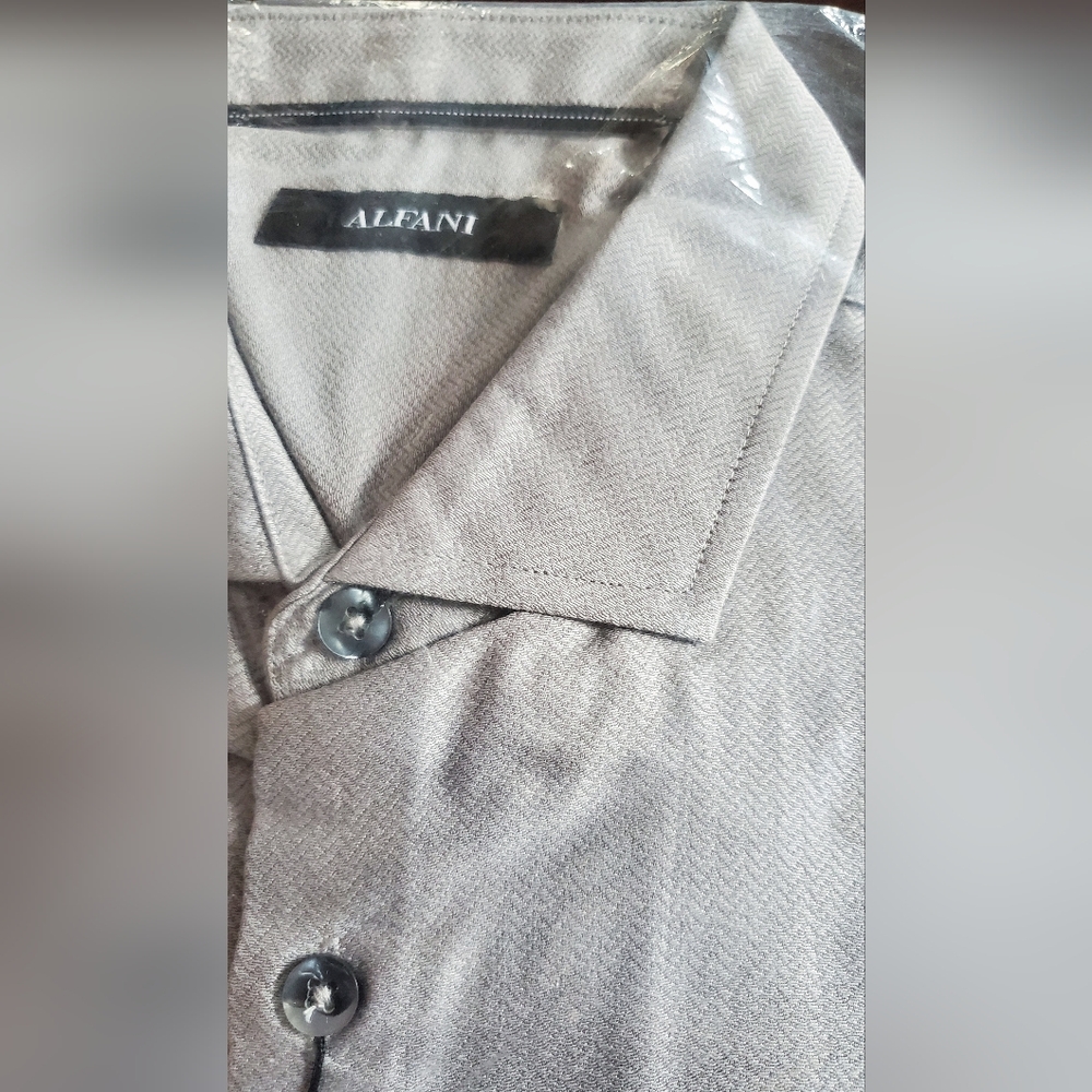 Alfani Men's Light Gray Patterned Button Down Shirt - Picture 4 of 4